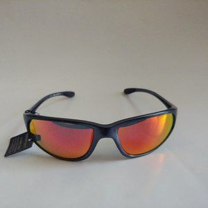 (NWT) Vintge 90's PC Wrap Around Sporty Sunglasses (Met.Blue/Red M)